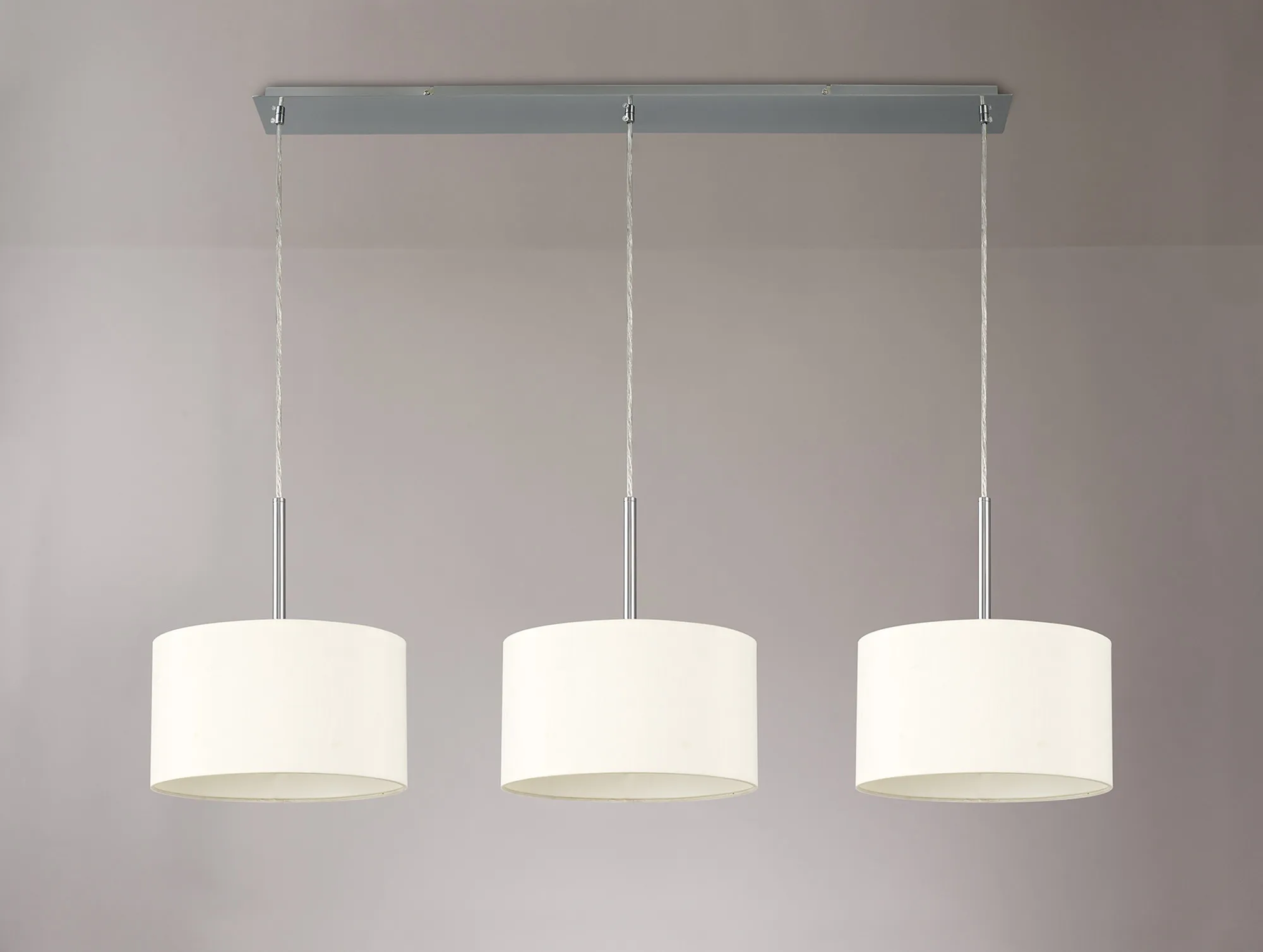 Baymont 30cm Shade 3 Light Pendant Polished Chrome, Ivory Pearl/White DK0553  Deco Baymont CH IV